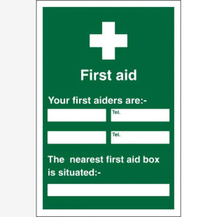 SECO Safe Procedure Safety Sign First Aiders Semi Rigid Plastic 200 x 300mm - KS008SRP200X300 28944SS