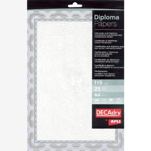 DECAdry Certificate Paper A4 115gsm Blue (Pack 25) - OSD4040 50765PL