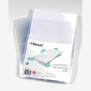 Rexel Nyrex Card Holder Polypropylene A4 Top Opening Clear (Pack 25) 12092 27675AC