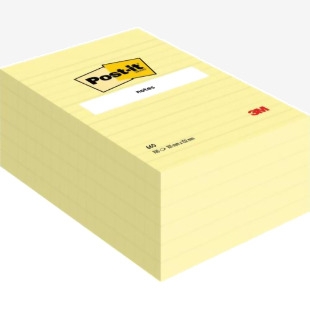 Post-it Notes Large Format Ruled 102x152mm 100 Sheets Yellow (Pack 6) 660 - 7100172753 38207MM