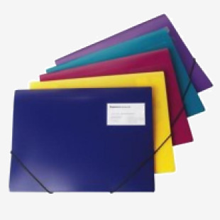 Rapesco Folio Wallet Polypropylene A4+ 3 Flap Elasticated Assorted Colours (Pack 5) - 0720 29828RA