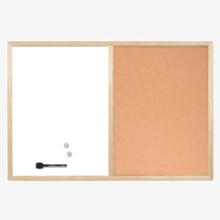 Bi-Office Combination Board CorkNon Magnetic Whiteboard Pine Frame 900x600mm - MX07001010 49169BS