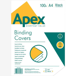 ValueX Binding Cover Leathergrain A4 250gsm Black (Pack 100) 6501001 36012FE