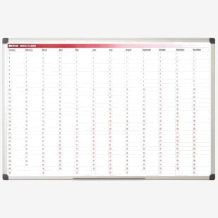 Bi-Office 365-Day Annual Magnetic Whiteboard Planner Aluminium Frame 900x600mm - GA0360170 45627BS