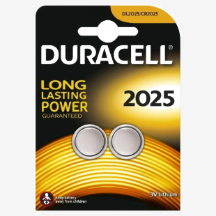 Duracell Lithium Coin Batteries 3V CR2025 (Pack 2) - DL2025B2 47009AA