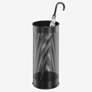 Durable Umbrella Stand 28.5 Litre Capacity - Made From Stainless Steel - Perforated Design for Improved Airflow & Drying - Black - 335001 25073DR