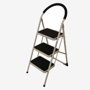 Slingsby Folding 3 Tread Step Ladder 150Kg Capacity (Height to Top Step 720mm) White - 359294 47585SL