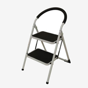 Slingsby Folding 2 Tread Step Ladder 150Kg Capacity (Height to Top Step 490mm) White - 359293 47578SL