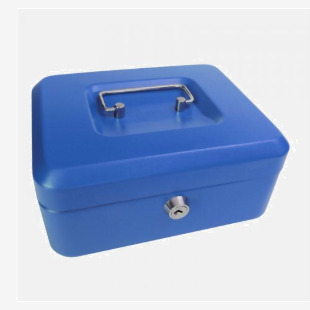 ValueX Metal Cash Box 200mm (8 Inch) Key Lock Blue - CBBL8 14123CA