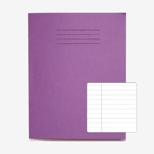 Rhino 9 x 7 Exercise Book 80 Page Ruled F8M Purple (Pack 100) - VEX554-300-6 14307VC