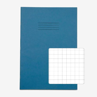 Rhino A4 Exercise Book 64 Page 10mm Squares S10 Light Blue (Pack 50) - VEX677-995-8 14419VC