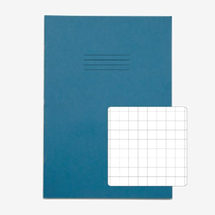 Rhino A4 Exercise Book 80 Page 10mm Squares S10 Light Blue (Pack 50) - VEX668-1885-2 14370VC