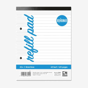 Rhino Refill Pad A5 120 Page Headbound Feint Ruled 8mm (Pack 6) - H5F-0 14748VC