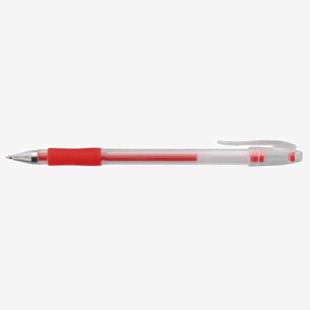 ValueX Gel Stick Pen Rubber Grip Rollerball Pen 0.5mm Line Red (Pack 10) - K2-02 17945HA