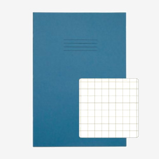 Rhino A4 Special Exercise Book 48 Page 12mm Squares S10 Light Blue with Tinted Cream Paper (Pack 10) - EX681339CV-6 14545VC