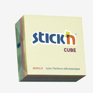 ValueX Stickn Notes Cube 76x76mm 400 Sheets Pastel Colours 21013 41913HP