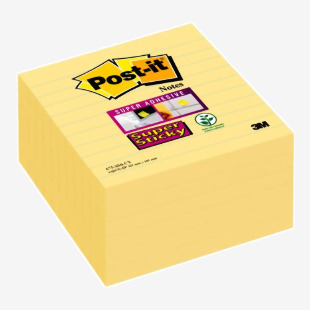 Post-it Super Sticky XL Notes 101x101mm Ruled 90 Sheets Canary Yellow (Pack 6) 675-SS6CY - 7100234642 38459MM