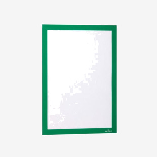 Durable DURAFRAME Self-Adhesive Sign & Document Holder with Magnetic Frame A4 Green (Pack 2) - 487205 13747DR