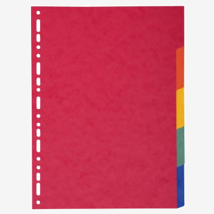 Exacompta Forever Recycled Divider 5 Part A4 Extra Wide 220gsm Card Vivid Assorted Colours - 2105E 20546EX