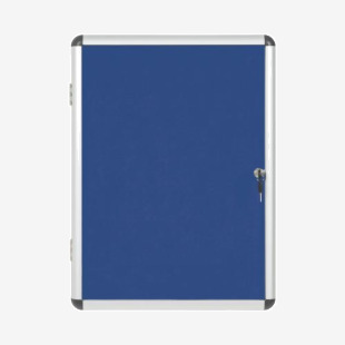 Bi-Office Enclore Blue Felt Lockble Noticeboard Display Case 4 x A4 500x674mm - VT610107150 46061BS