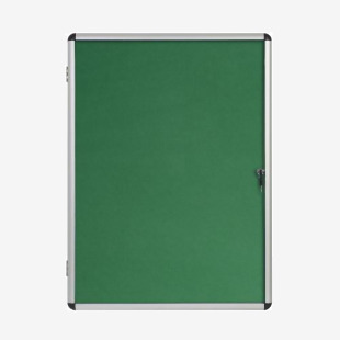 Bi-Office Enclore Green Felt Lockable Noticeboard Display Case 9 x A4 720x981mm - VT630102150 46075BS