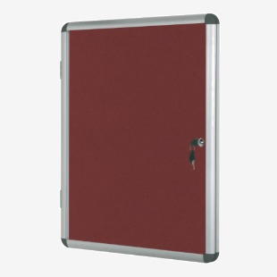 Bi-Office Enclore Burgundy Felt Lockable Noticeboard Display Case 9 x A4 720x981mm - VT630106150 46096BS