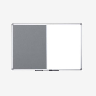 Bi-Office Maya Combination Board Grey FeltNon Magnetic Whiteboard Aluminium Frame 900x600mm - XA0320170 46159BS