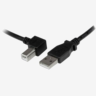 StarTech 2m USB 2.0 A to Left Angle B Black Cable 8ST10026857