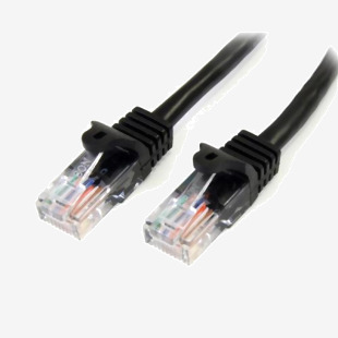 StarTech 0.5m Black Snagless Cat5e Patch Cable 8ST45PAT50CMBK