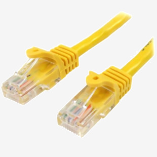 StarTech 0.5m Yellow Snagless Cat5e Patch Cable 8ST45PAT50CMYL