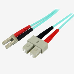 StarTech 1m LC UPC to SC UPC OM3 Multimode Aqua Fibre Optic Cable 8ST10261706