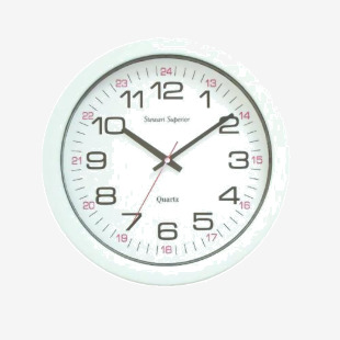 SECO Quartz 24 Hour Wall Clock 255mm Diameter White - 777 24583SS