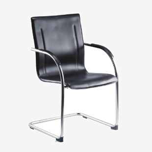 Guest Leather Effect Cantilever Chair Black - B9530 11843TK