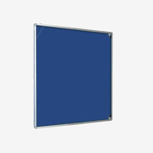 Magiboards Blue Felt Lockable Noticeboard Display Case Portrait 600x900mm - GF1AB2PBLU 32082MA