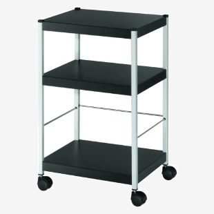 Fast Paper Mobile Trolley Small 3 Shelves BlackSilver - FDP3S01 47783PL