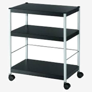 Fast Paper Mobile Trolley Medium 3 Shelves BlackSilver - FDP3M01 47790PL