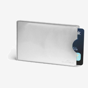 Durable Certified RFID SECURE Credit Card Wallet Sleeve 61x90mm Silver (Pack 10) - 890023 10363DR