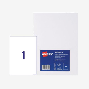 Avery Display Label A3 Removable Matt White (Pack 10 Labels) A3L001-10 45819AV