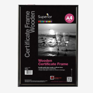 SECO A4 Wooden Certificate Frame Black - WPA4 27082SS