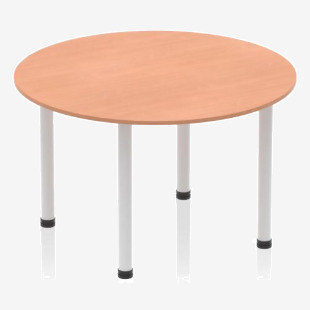 Dynamic Impulse 1200mm Round Table Beech Top Silver Post Leg I000080 25677DY