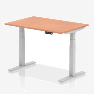 Dynamic Air 1200 x 800mm Height Adjustable Desk Beech Top Silver Leg HA01001 13028DY