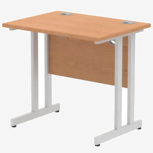 Impulse 800 x 600mm Straight Desk Oak Top Silver Cantilever Leg MI002904 62955DY