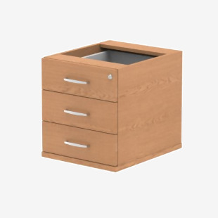 Impulse 3 Drawer Fixed Pedestal Oak I001643 63354DY