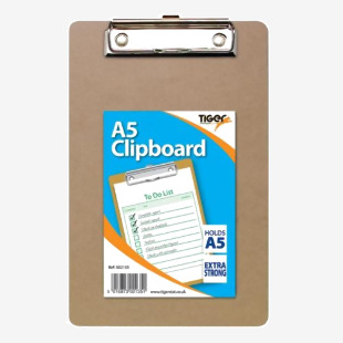 Tiger Masonite Hardboard Clipboard A5 Brown - 302135 42806TG