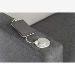 Cube Modular Fabric Armrest with USB Left Arm Only Dark Grey - 6972L 12235TK