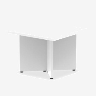 Dynamic Impulse W600 x D600 x H435mm Square Coffee Table Panel Arrowhead Leg White Finish - I003423 44491DY