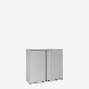 Phoenix SCL Series 2 Door 1 Shelf Steel Storage Cupboard in Grey with Key Lock SCL0891GGK 34346PH