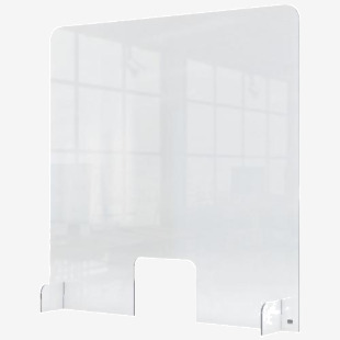 Nobo Premium Plus Acrylic Counter Protective Divider Screen with Hole 700x850mm Clear 1915488 79584AC