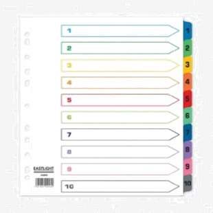 ValueX Index 1-10 A4 Extra Wide Card White 160gsm with Coloured Mylar Tabs - 824253 84596PG