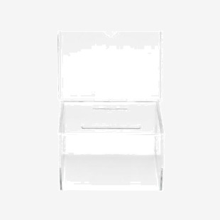 Deflecto SuggestionCoin Box (89mm x 6.4mm Drop Slot) With 152 x 102mm Sign Holder Crystal - 592901 56972DF